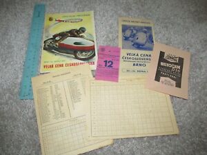  PROGRAM OF THE MOTORCYCLE GRAND PRIX OF CZECHOSLOVAKIA, 1957 Racing & Ticket