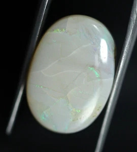 12.75 Ct Natural Loose White Opal 19 x 13 mm Oval Shape Cab Untreated Gemstone - Picture 1 of 10