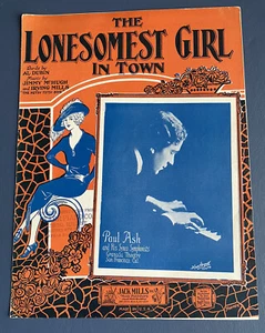 Partituras The Lonesomest Girl in Town Paul Ash 1925 - Imagen 1 de 4