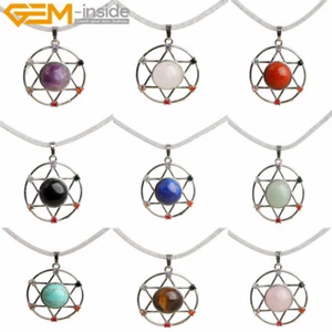 Chakra Healing Pendulum Necklace Natural Jasper Jasper Dowsing Crystal Pendant - Picture 1 of 53