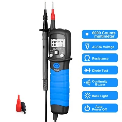 Digital Multimeter Pen Type DC AC Voltage Ohm 6000 Counts Continuity Tester 600V - Image 1 of 4
