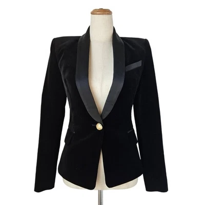 Balmain x H&M Black Velvet Woman Blazer - Image 1 of 4
