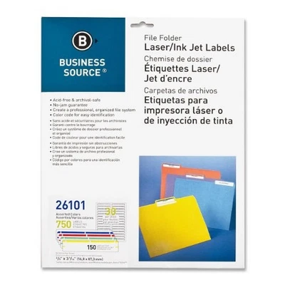 Business Source File Folder Label - 0.66" Width X 3.43" Length - 750 / Pack - - Image 1 of 3