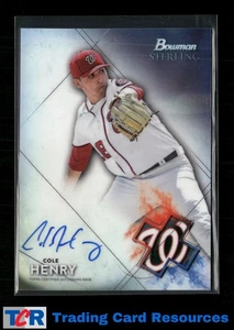 2021 Bowman Sterling #BSPA-CH Cole Henry Prospect Autographs - Picture 1 of 2