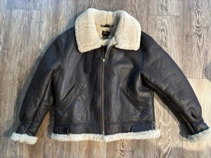 COCKPIT USA Sheepskin B-3 Bomber Jacket Z2102MW Size 44 NEW W/TAGS - Picture 1 of 19
