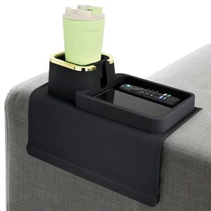 Couch Cup Holder Tray & Coffee Cup - Silicone Sofa Cup Holder Couch Arm Rest ... - Picture 1 of 5