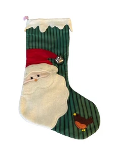 "Medias de Navidad internacionales plateadas vintage de Santa 16 1/2"" de largo 6"" de ancho" - Imagen 1 de 3