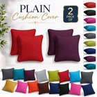 Cushion Covers Pack of 2 Plain Dyed 100% Cotton Home Sofa Car Décor 16