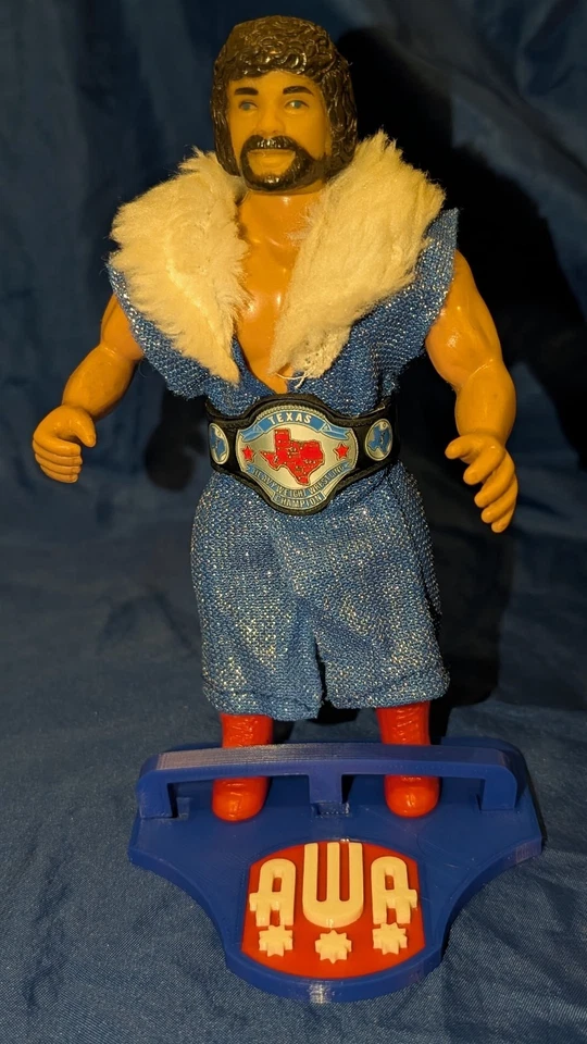 1985 Remco AWA Referee "Gorgeous" Jimmy Garvin Wrestling Figure W/ Belt & Stand - Image 1 of 4