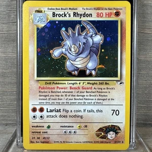 Pokémon TCG Gym Heroes Unlimited Holo #2/132 Brock's Rhydon Heavily Played - Picture 1 of 19
