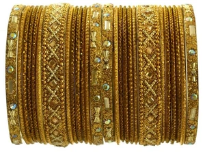 Indian Bangles Set of 26 Ethnic Bracelets Traditional Churi Antique Green 2-8 - Picture 1 of 6