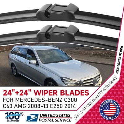 Par de limpiaparabrisas de calidad OEM de 24" y 24" para Mercedes-Benz C250 2012-13 Foto 1 de 4
