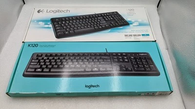 X2 Logitech - K120 Full-size Wired Membrane Keyboard for PC w/ Spill-Resistant - Image 1 of 4