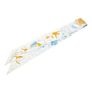 HERMES Twilly Sur Mon Nuage my clouds scarf Women 【Used】 - Picture 1 of 4