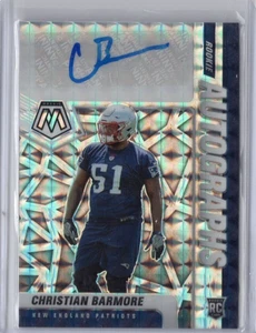 CHRISTIAN BARMORE NFL Patriots 2021 Panini Mosaic Silver RC Auto #RA-65 Card - Picture 1 of 2