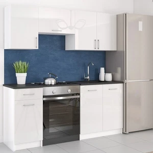 KÜCHE 180cm KÜCHENZEILE KÜCHENBLOCK MODERN  Einbauküche weiss glanz - Bild 1 von 10