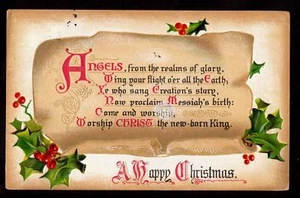 1910 Tuck Goldene Schriftrolle Weihnachtslieder Postkarte - Bild 1 von 1