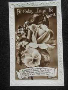 Tarjeta de cumpleaños vintage (c1920-30s) fotografía real en tonos sepia - sin usar, en muy buen estado - #6 - Imagen 1 de 2