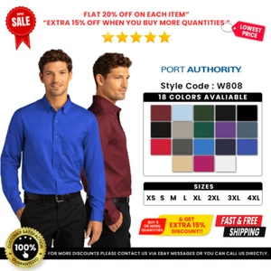 Port Authority W808 Men's Long Sleeve Easy Care SuperPro React Twill Dress Shirt - Picture 1 of 74
