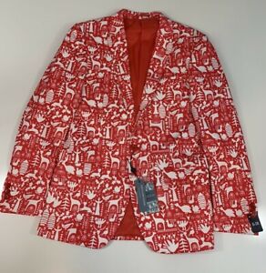 Christmas Small Size 38 Tailored Ugly Holiday Suit Blazer Jacket Festive