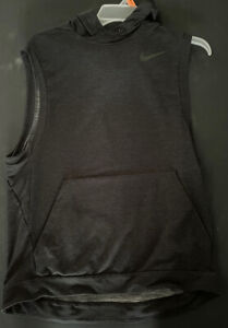 Nike Hoodie Dri Fit Performance Sleeveless Athletic Jacket Gray Mens L