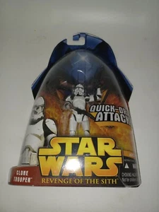 Star Wars Revenge Of The Sith Clone Trooper Quick Draw Attack MOSC - Picture 1 of 3