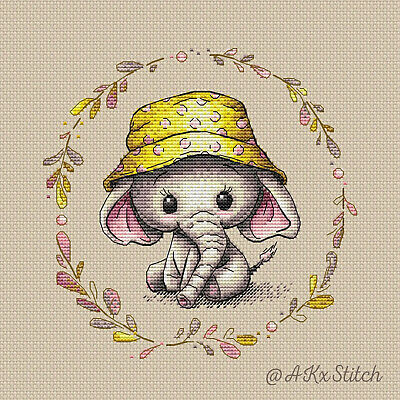 Bebé Elefante Cross Stitch Kit Por Akxstitch • 24.48€