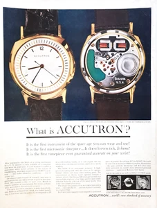 IMPRESIÓN ANUNCIO Relojes Bulova Accutron 1960 10,5x13 Microsonic Space Age Precisos - Imagen 1 de 1