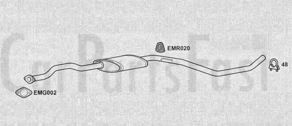 Caja central de escape Ford Escort 1.3 hatchback gasolina 01/1995 a 01/1999 Foto 1 de 1