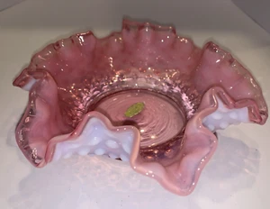 Fenton Hobnail Rosa Arándano Opalescente Bon Bon Plato Cuenco - Imagen 1 de 11