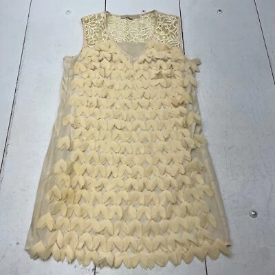 Champagne and Strawberry Ivory Mini Dress Lace Shoulder Detail Applique Womens 6 - Image 1 of 4
