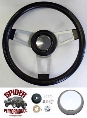 1970-1980 Mercury steering wheel 13 3/4" SILVER THREE SPOKE - Image 1 of 4