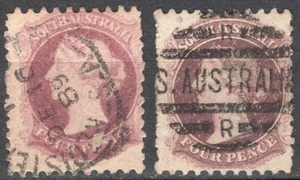 SOUTH AUSTRALIA 1876/84 STAMP Sc. # 68/68a USED - Picture 1 of 2