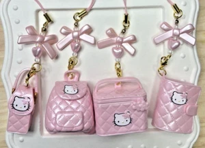 Sanrio Hello Kitty Secret Strap Miniatur Steppdecke Pink komplett, 4er Set JP - Bild 1 von 5