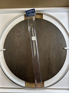 Native Clock Home & Lifestyle Minimalist Wood & Silver Clock 60cm Diameter - Picture 1 of 8