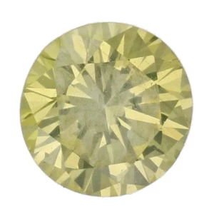 Certified 0.45 CT SI1 Clarity Round Cut Loose Light Yellow Green Diamond - Picture 1 of 4