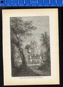Palace and Gardens of the Tuileries, Paris, France - Historical Print 1887 - Picture 1 of 1