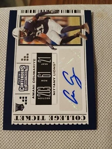 2019 AMANI ARUWARIYE PANINI CONTENDERS AUTOGRAPHED AUTO ROOKIE CARD RC #187 LION - Bild 1 von 3
