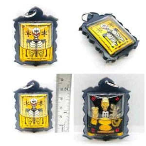 Phlai Thong Locket in Golden Herb Oil Luang Ta Ruam Thai Amulet Charm Wealth - Picture 1 of 3