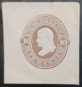 SCOTT U193 ENV CUT SQUARE, MINT BN ON MANILA, 1874-86 PLIMPTON ISSUE - Picture 1 of 1