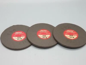 CRATEX MEDIUM GRIT - 302-M WHEEL - 3" Dia x 5/32" Thick x 1/4" Arbor LOT of 3 - Picture 1 of 3