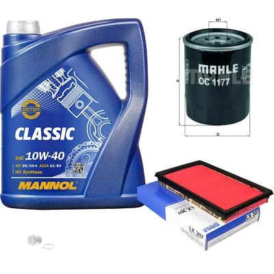 Mahle Inspection Set 5 L mannol Classic 10W-40 pour Subaru Impreza Coupe - Photo 1/4
