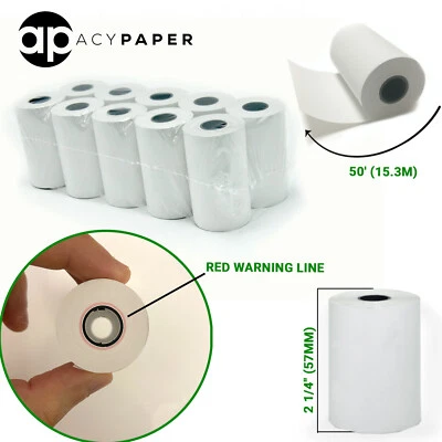 ACYPAPER, 2 1/4" x 50' Thermal Paper Rolls | CC Receipt, POS Paper | (50 ROLLS)