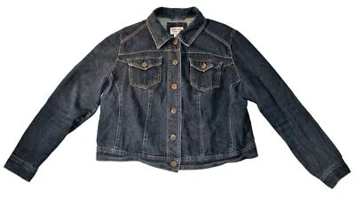 Mossimo Supply Co 女式牛仔夹克 XL 码 (2) 纽扣口袋裁剪 — 第 1/4 张图片