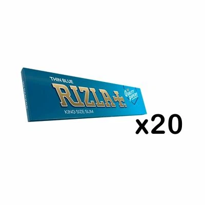 20 x Original Genuine Rizla Blue King Size Slim Cigarette Smoking Rolling Paper