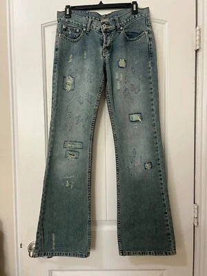 Vintage Gadzooks Taunt distressed jeans size 7. Factory Distressed. NWOT - Image 1 of 4