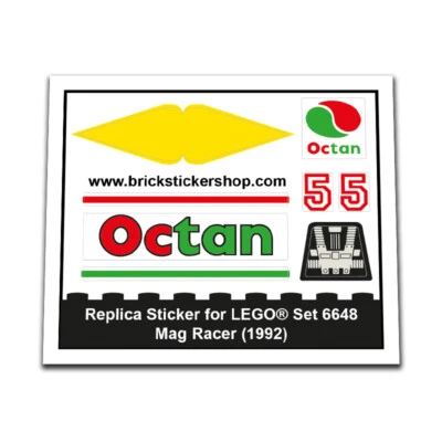 BRICKSTICKERSHOP Pegatina de repuesto para Set 6648 - Mag Racer