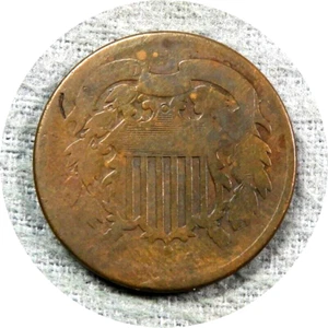 elf Two Cents 1864 Large Motto Civil War - Picture 1 of 2