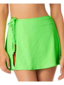 California Waves Ribbed Sarong Skirt Cover-Up Juniors' M Green Tie Waist Closure - Picture 1 of 13