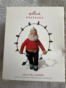 Hallmark Keepsake 2018 JOLLY OL' JUMPER Santa Claus Ornament- PreOwned - Picture 1 of 5